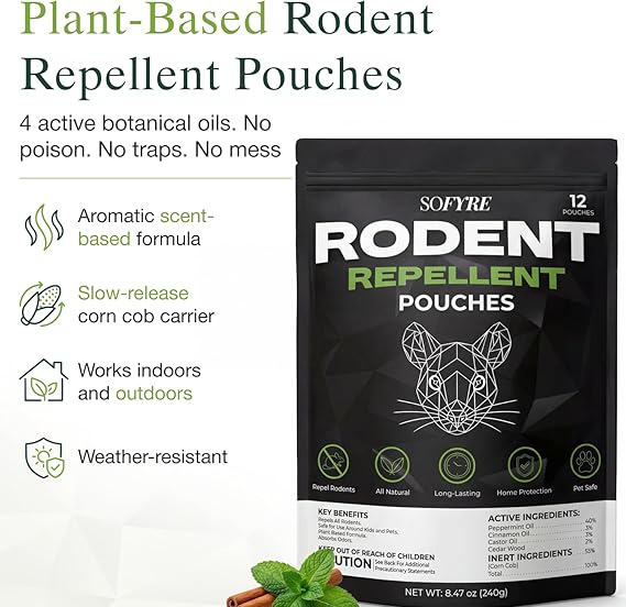 Rodent Repellent Pouches pack of 1 (12 pouch) – Iqsin