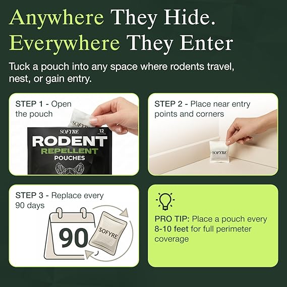 Rodent Repellent Pouches pack of 1 (12 pouch) – Iqsin