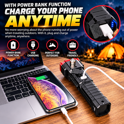 8 in 1 Portable Rechargeable Torch LED Flashlight